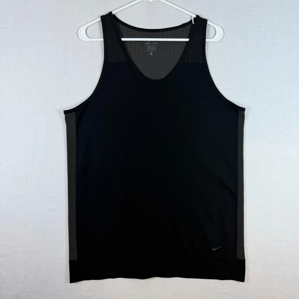 Nike Tank Top Dri-Fit Black Stretch Womens XL Very Comfortable